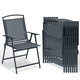 Crestlive Products Patio Folding Chairs Set of 8, Outdoor Folding Chairs with Durable Rust-Resistant Frame and Breathable Textil