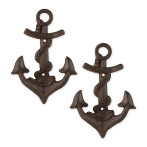 Anchor With Rope Wall Hook (Set Of 2)