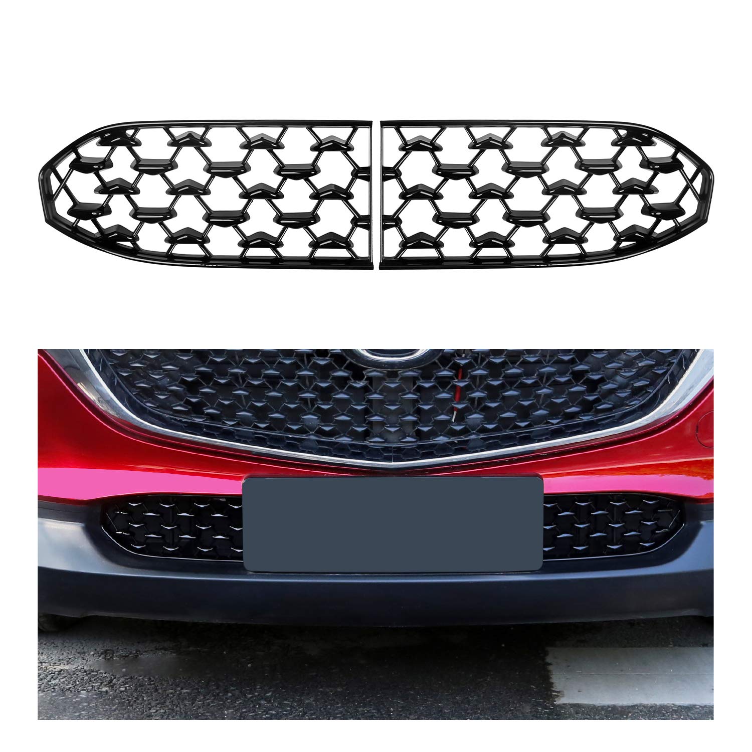 Cdefg Cx30 Front Grill Mesh Inserts Trims Front Grille Guard For 2019 2020 2021 2022 2023 Mazda Cx-30 Car Exterior Accessories A