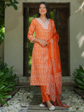 Libas Women'S Cotton Kurta Set (48895_Orange Orange M