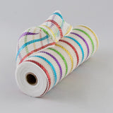 10 Wide Cotton Poly Deco Mesh Stripes White, Red, Green, Purple, Blue, Gold (10 Yards)