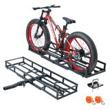 Hitch-Mount Bike Rack for Ebike Heavy-Duty - Comes with Cargo Carrier Fits 2 Electric Fat-Tire Mountain Bicycles Fits 2 Receiver