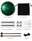 Rain Drum for Outside Garden, Steel Tongue Drum - 6 Inch 11 Notes Metal HandPan Drums,Waterproof Rain Chime,Musical Gifts