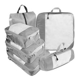 Pinakine 6X Luggage Suitcase Organizer Space Saving Travel Compression Packing Cubes Gray | | Home & Garden | Household Supplies