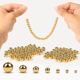 YAUGKH 18K Gold Filled Smooth Loose Ball Beads Gold Round Ball Spacer Beads for DIY Bracelet Jewelry Making (6mm-240 pcs)