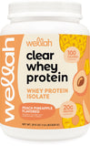 Wellah Clear Whey Protein Isolate (Peach Pineapple Flavored) - 30 Servings, 20 Grams of Protein Per Serving