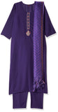 Anni Designer Women'S Cotton Blend Straight Solid Kurta With Pant & Dupatta (Marg Purple_S_Purple_Small),Purple,S