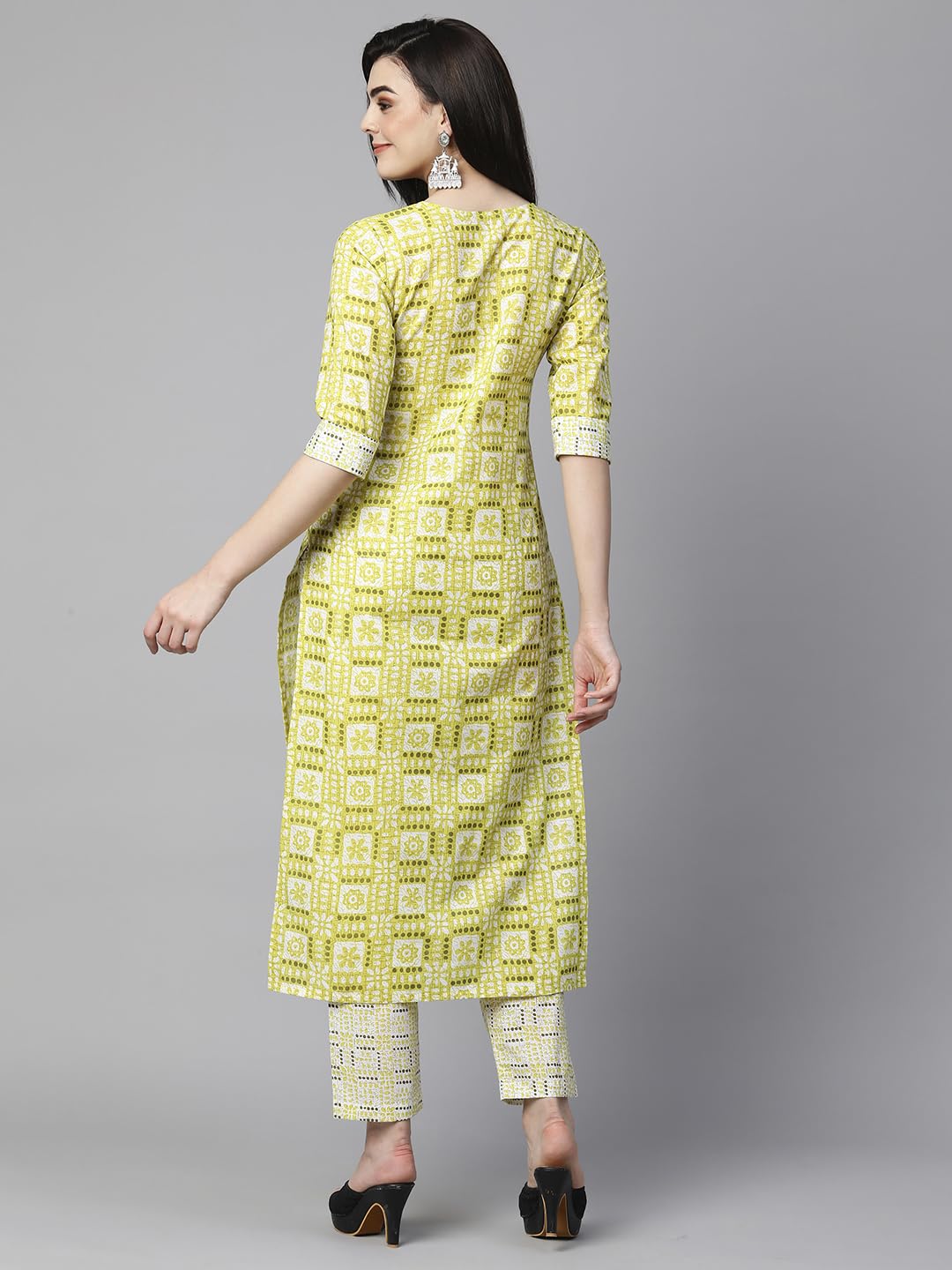 Gosriki Women'S Cotton Blend Straight Printed Kurta With Pant Set (G20 Green-Nw-Gs_Xxl_Green_Xx-Large),Green,2,B0CJC6GDLN