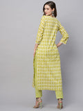 Anni Designer Women'S Cotton Blend Staright Printed Kurta With Pant (Karika Green-Nw_Xxl_Green_Xx-Large),Green,2XL,,,
