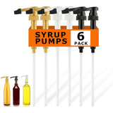 KCKHFA 6 Pcs Syrup Pump Dispenser with Cap, Fits Various 25.4 oz Syrup Bottles, Compatible with Torani, Davinci, Great for Home 