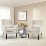 cinkehome Accent Chairs Set of 2 for Living Room, Chenille Upholstered Mordern Armchair, Comfy Soft Padded Lounge Reading Arm Ch