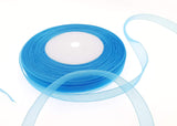 Dxeud Sheer Organza Ribbon (Sky Blue, 3/8 x 50 Yards)