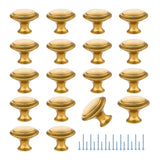 JOY DECOR 18 Pack Gold Cabinet Drawer Hardware 30mm Kitchen Cabinet Knobs Drawer Pulls with Installation Screws for Dressers Kit