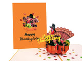iGifts And Cards 3D Thanksgiving Turkey Pop-Up Card - Funny Fall Pumpkin Design with Pilgrim Hat - Celebrate Gratitude & Family 