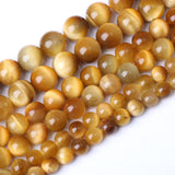 32PCS 12MM AAA Honey Gold Tiger Eye Stone Beads Natural Gemstone Bead Crystal Healing Energy Jewelry Making DIY 15 inches