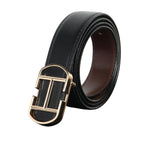 Winsome Deal MenS Reversible Leather Belt, Black And Brown, Formal And Casual Style, Fit On Up To 40 Inches Waist Size (Black G