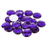 FINGERINSPIRE 50Pcs 30mm Flat Back Round Acrylic Rhinestone Self-Adhesive Plastic Circle Gems Stick On Jewels(Purple) for Costum