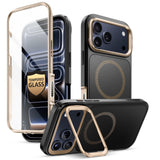 i-Blason for iPhone 17 Pro Case MagSafe with Stand [9H Tempered Glass Screen Protector] [Military-Grade Protection] [Camera Cont