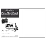 Strathmore Photo Mount Cards, White with Decorative Border, 5x6.875 inches, 50 Pack, Envelopes Included - Blank Greeting Cards f