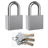 AST Upgraded Stainless Steel Padlock with High Security Cylinder,2 Locks and 3 Brass Keys, 1-9/16 (40mm) Wide Indoor and Outdoor