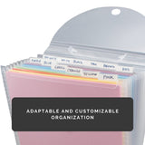 Advantus Expandable Paper Organizer, Accordion File Organizer, Important Document Holder, Clear With 12 Pockets, White, 12X12 In