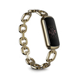 Fitbit Luxe Special Edition Fitness and Wellness Tracker, Gorjana Soft Gold Stainless Steel Parker Link Bracelet, One Size (S & 