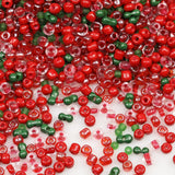 Tibaoffy Mixed Red and Green Beads Size 6/0 Crafts Glass Seed Beads 4mm for Jewelry Making (Total About 100g About 1200pcs)