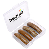 BEADIA Natural Curved Brown Picture Jasper Stone Beads 36x10mm 4pcs for DIY Bracelet Jewelry Making