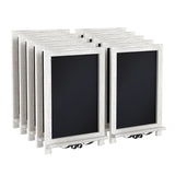 Flash Furniture Canterbury 10 Pack Tabletop Magnetic Chalkboards - Whitewashed Finish - 12 x 17 - Metal Folding Legs - Hanging M