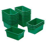 ECR4Kids Scoop Front Storage Bin, Multipurpose Organization, Green, 20-Piece
