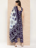 Gosriki Women'S Rayon Blend Straight Printed Kurta With Pant & Dupatta (Ball-Purple-Gs_4Xl_Purple_Xxxx-Large),Purple,4,B0CJY6KQJQ