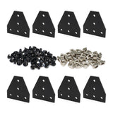 BLCCLOY 8 Sets 2020 Aluminum Extrusion T Slot Corner Bracket 20 Series Extruded Hardware T Shape Joint Plate with Nut Bolt for 2