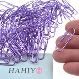 HAHIYO Paper Clips 1.3 (33mm) Length Purple Paperclips Vinyl Coated Prevent Scratching Tearing the Pages Sturdy for Bookmark Organize Home Office School 120 Pack