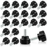 Vesslam 20 Pcs M4 x 10 mm Threaded Knurled Thumbscrew, Monitor Screws Vesa Mount Screws Carbon Steel Clamping Knobs Grip Thumb S