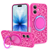 Fiyart Designed for iPhone 17 Case 2025 Leopard Ring Holder Kickstand Magnetic Bumper Compatible with MagSafe Camera Lens Protec