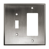 Henne Bery Soft Modern Decorative Wall Plate Switch Plate Outlet Cover (Toggle/Decorator, Heirloom Silver)