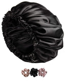 Ap Sales Silk Hair Cap For SleepingWith 3 Satin Scrunchies| Satin Bonnet For Curly Hair| Silk Bonnet For Hair| Satin Hair Cap F