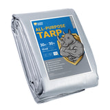 GUARD SHIELD Heavy Duty Tarp 30x30 Feet Silver Multi Purpose Thick Waterproof Poly Tarp Cover 10mil