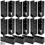 16 Pcs Upgraded Concealed Beam Hangers, 2x4 Outdoor Concealed Flange, Q235B Steel Frame Bracket, Railing Bracket for Beam, Swing