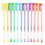 Yoobi Glitter Gel Pens 12Pack | 12 Awesomely Bright Colors | NoSlip Grip | 1.0mm Medium Tip