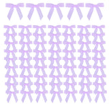Meseey 100 Pcs 1.5 Inches Premade Craft Bows Self Adhesive Light Purple Satin Ribbon Bows for Treat Bags Gift Wrapping Basket We
