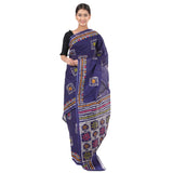 TAMAIRA FASHION Womens Plain Cotton Saree (AB12_Dark Blue)