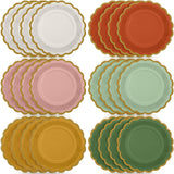 Tiangrid 96 Pcs Pastel Paper Plates 9 Inch Gradient Scalloped Paper Disposable Dinner Dessert Plates for Easter Birthday Wedding
