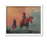 Poster Master Vintage Cowboy Poster - Retro Moody Landscape Print - Wild West Art - Western Art - Horse Riding Art - Gift for Me