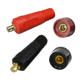 RIVERWELD TIG Welding Cable Panel Connector Plug & Socket Set DKJ10-25 & DKZ10-25 200Amp With Red & Black Color Dinse-Style Quic