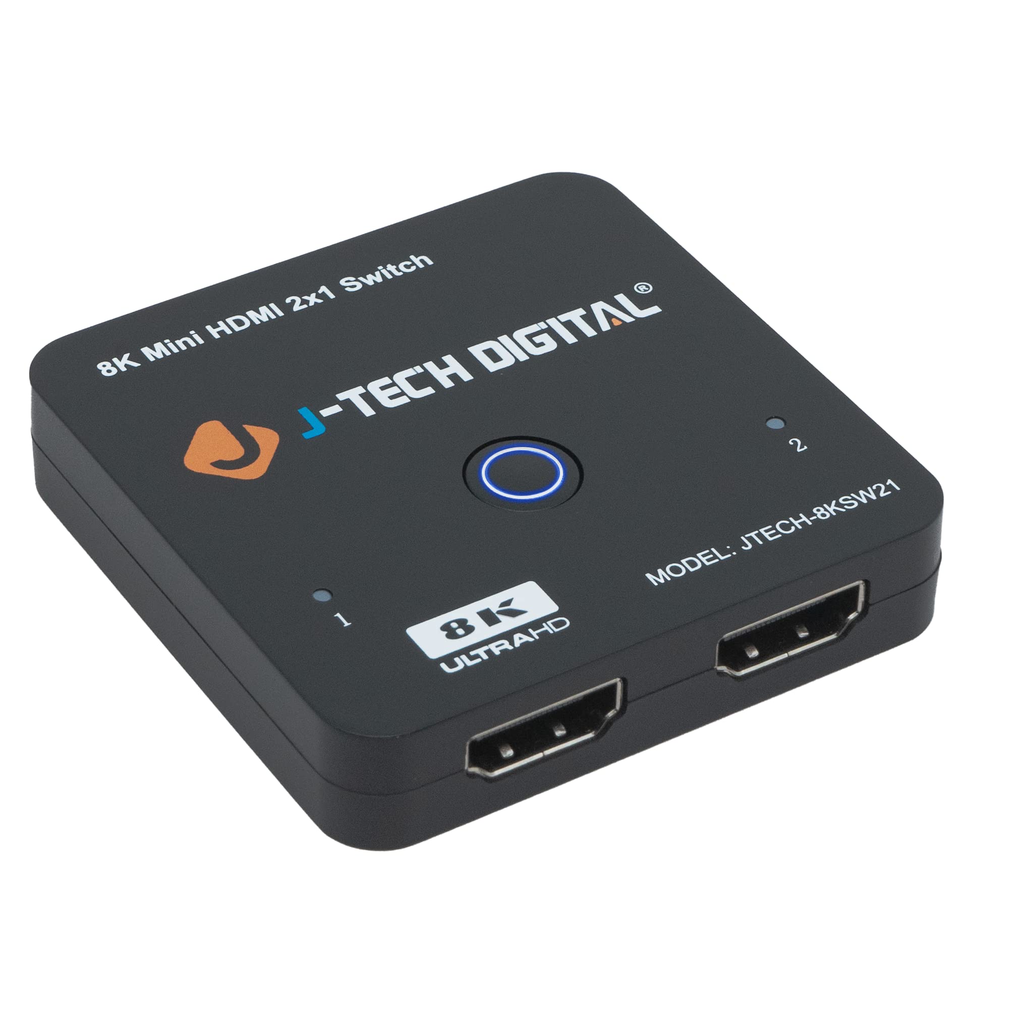 8K HDMI 2.1 Mini Switch 2 in 1 Out 48Gbps 8K 60Hz 4K 120Hz HDR / HDR10 HDMI Switcher for Xbox PS5 BluRay with Auto Switch by J-T
