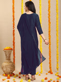 Gosriki Women'S Rayon Viscose Straight Embroidered Kurta With Pant & Dupatta (Galpatiyo Navy Blue-Gs_M_Navy Blue_Medium),Navy Blue,,B0DY856KZ3