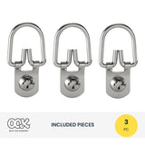 Ook 533830 D-Ring Mirror Hangers, Picture Hangers, Readyscrew, Steel, Zinc Plated, 20Lbs (3 Set)