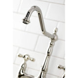 Kingston Brass Ks1276Axbs Heritage Bridge Kitchen Faucet, Polished Nickel,11.19 X 8.56 X 13.13