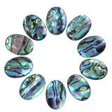 SUNYIK 10PCS 10x14mm Natural Oval Abalone Shell Cabochons with Resin Flat Back CAB for Jewelry Making DIY Art Project